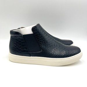 Coconuts By Matisse Womens Black Faux Vegan‎ Snakeskin Leather High Top Sneakers